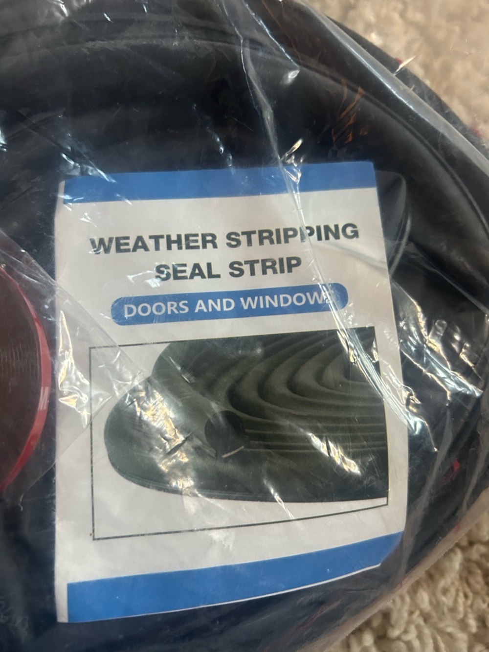 Weather Stripping Seal Strip for Doors and Windows - Black